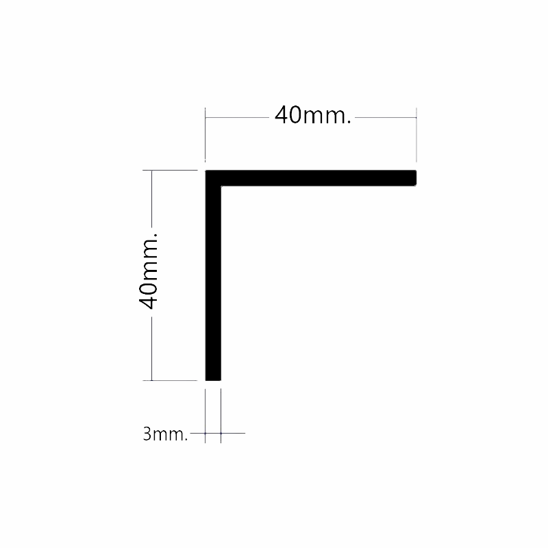 Angulo 40x40mm de PVC