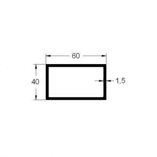 Tubo 60x40mm de aluminio