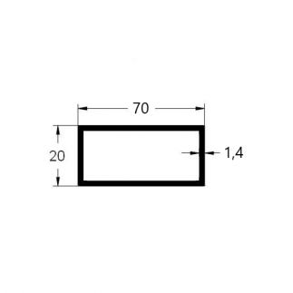 Tubo 70x20mm de aluminio