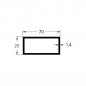 Tubo 70x20mm de aluminio Tubo 70x20mm de aluminio