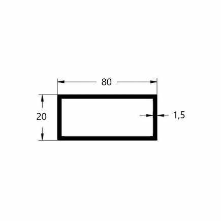 Tubo 80x20mm de aluminio