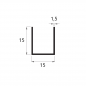 Perfil forma en U 15x15 a 1990mm. en aluminio blanco Perfil forma en U 15x15 a 1990mm. en aluminio blanco