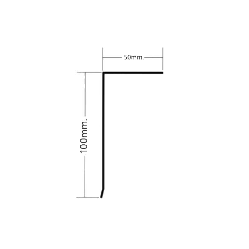 Vierteaguas de aluminio 50 x 100mm
