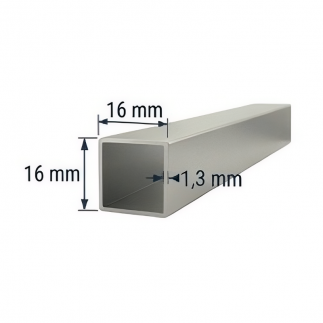 Tubo 16x16mm de aluminio