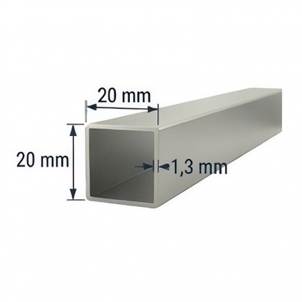 Tubo 20x20mm de aluminio