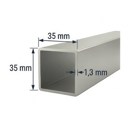 Tubo 35x35mm de aluminio