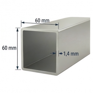 Tubo 60x60mm de aluminio
