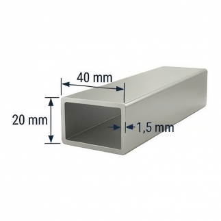 Tubo 40x20mm de aluminio