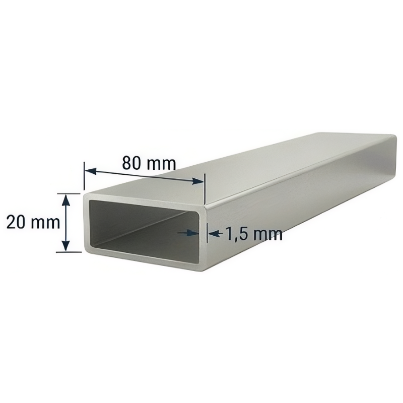 Tubo 80x20mm de aluminio