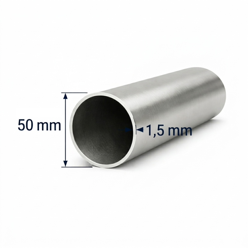 Tubo redondo 50mm de aluminio