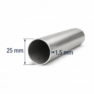 Tubo redondo 25mm de aluminio
