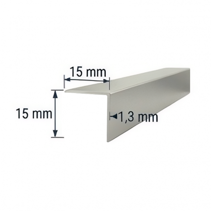 Angulo 15x15mm de aluminio