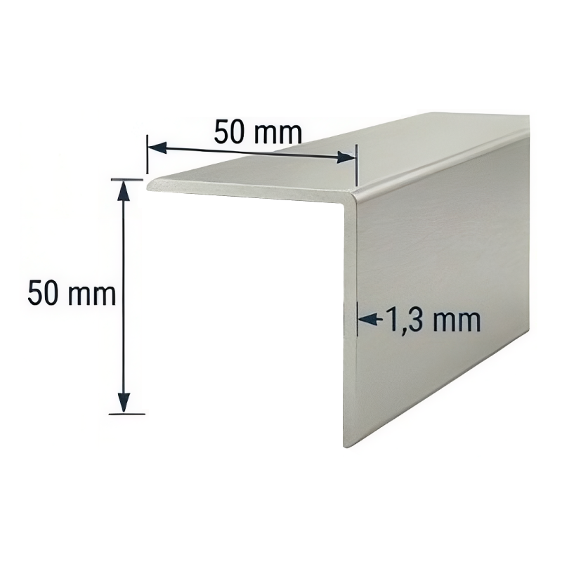Angulo 50x50mm de aluminio