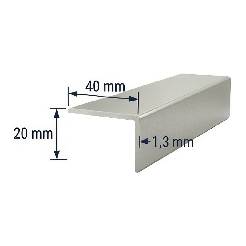 Angulo 40x20mm de aluminio