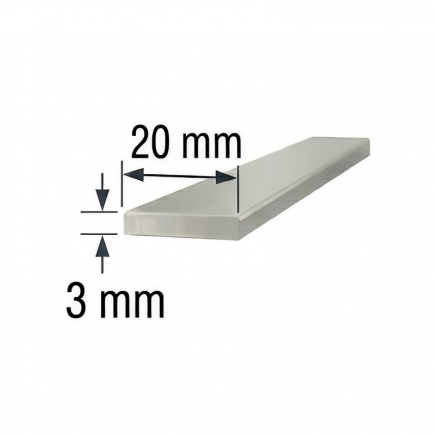 Pletina 20x3mm de aluminio