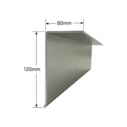 Vierteaguas de aluminio 60 x 120mm