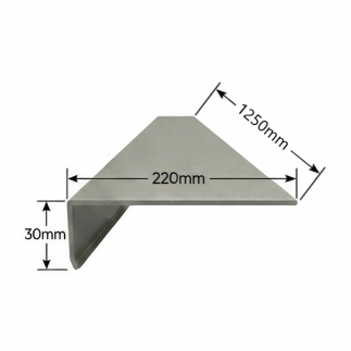 Vierteaguas de aluminio 220 x 1250mm Mod. 3