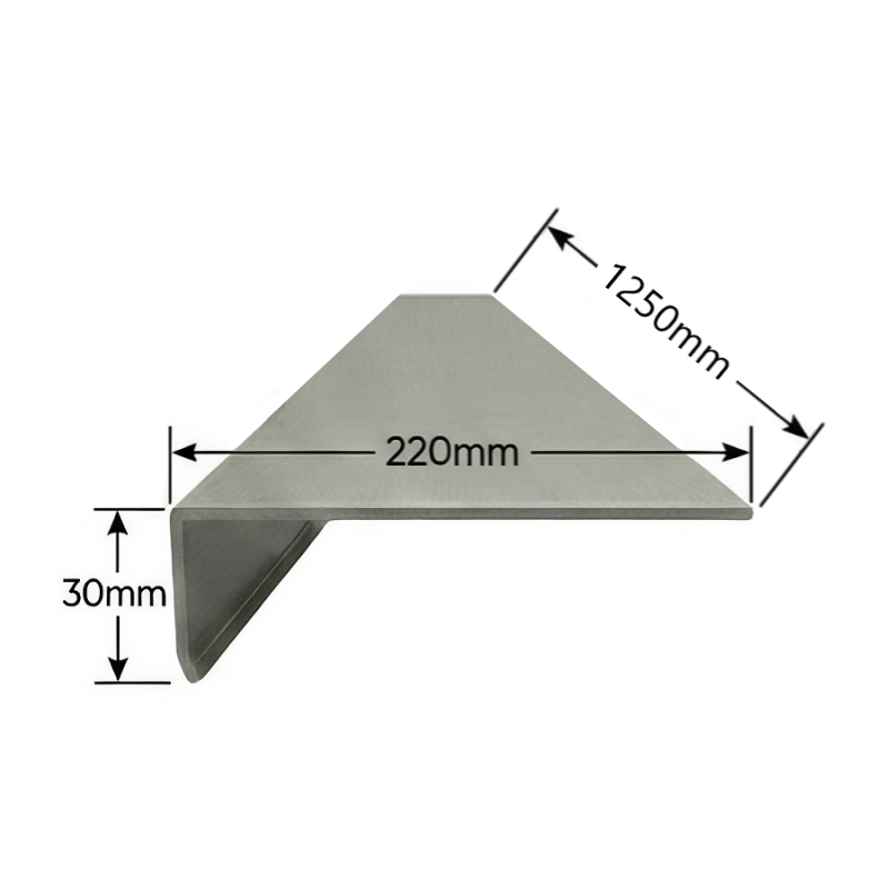 Vierteaguas de aluminio 220 x 1250mm Mod. 3
