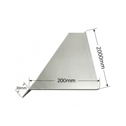 Visera de aluminio 200 x 2000mm Mod. 1