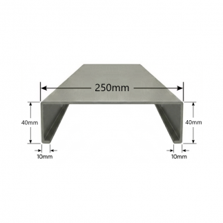 Albardilla de aluminio 250mm - Modelo 1