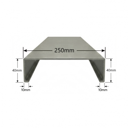Albardilla de aluminio 250mm - Modelo 1