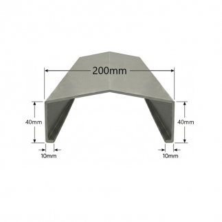 Albardilla de aluminio 200mm - Modelo 3