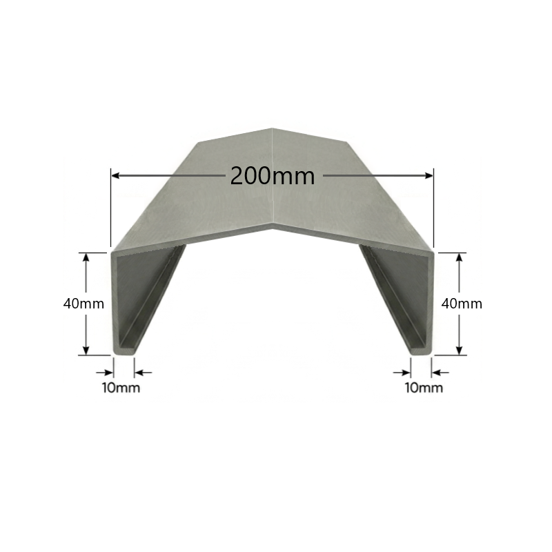 Albardilla de aluminio 200mm - Modelo 3 Albardilla de aluminio 200mm - Modelo 3