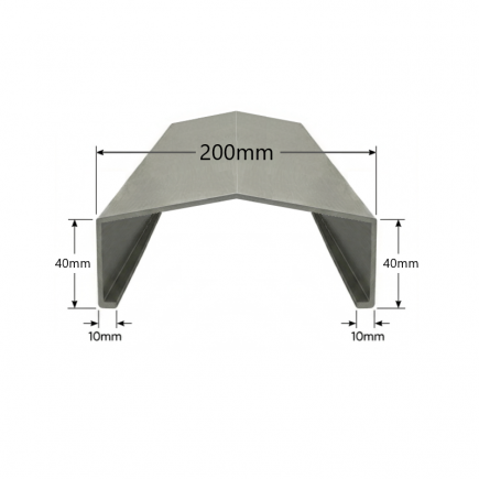Albardilla de aluminio 200mm - Modelo 3
