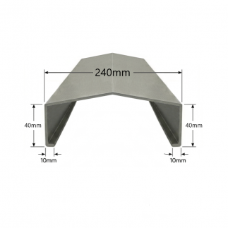 Albardilla de aluminio 240mm - Modelo 3