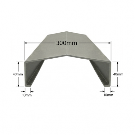 Albardilla de aluminio 300mm - Modelo 3