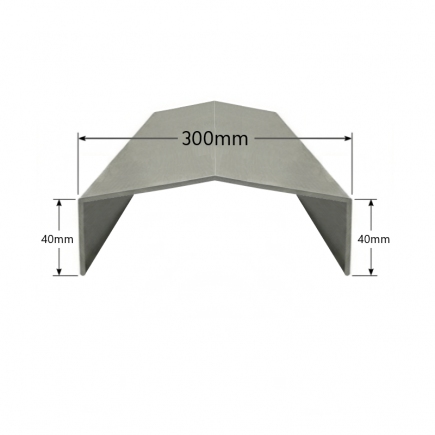 Albardilla de aluminio 300mm - Modelo 4
