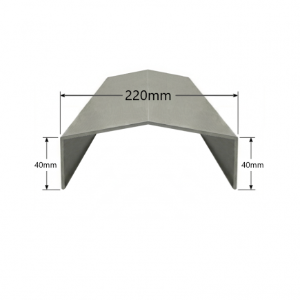 Albardilla de aluminio 220mm - Modelo 4