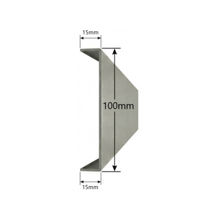 Rodapié 100mm en aluminio