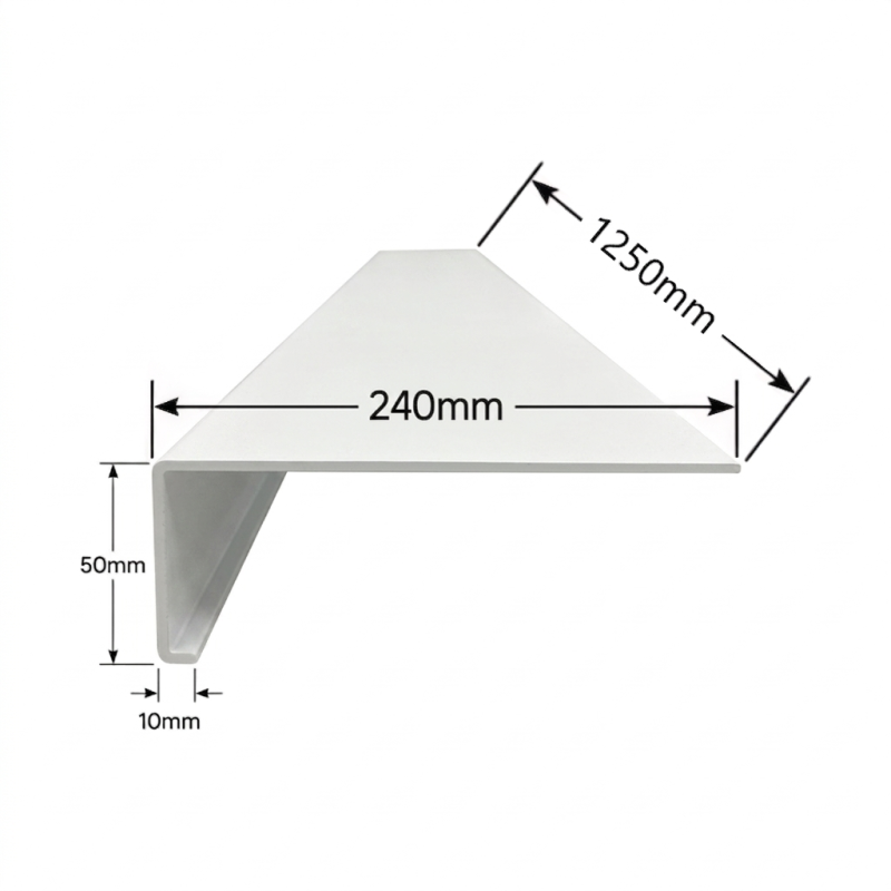 Vierteaguas de aluminio 240 x 1250mm Mod. 2
