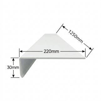Vierteaguas de aluminio 220 x 1250mm Mod. 3