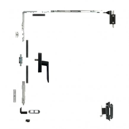 Kit oscilobatiente 1 hoja para ventanas de aluminio