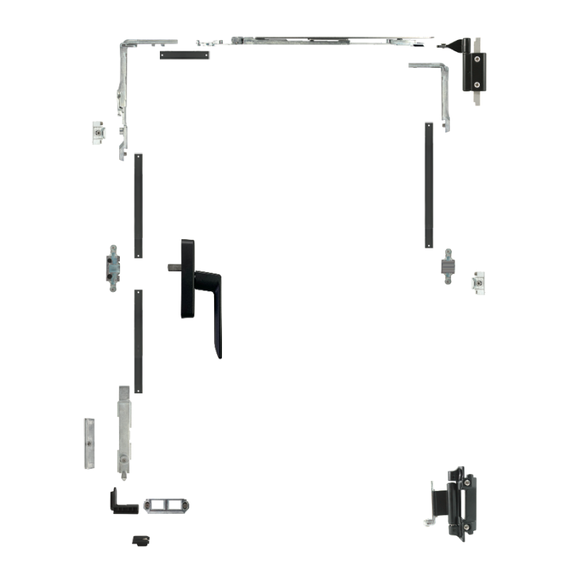 Kit oscilobatiente para puerta de aluminio de una hoja