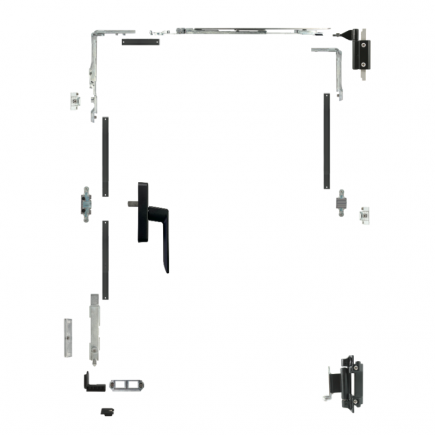 Kit oscilobatiente para puerta de aluminio de una hoja