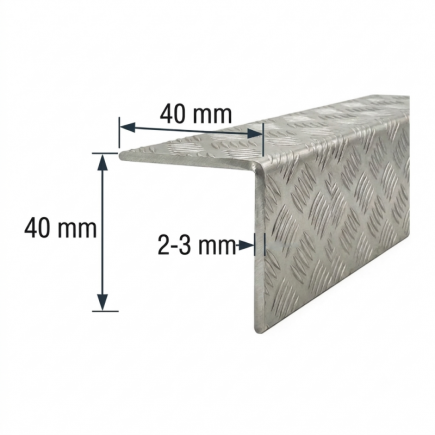 Angular de 40x40mm en chapa damero