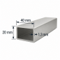 Tubo 40x20mm de aluminio