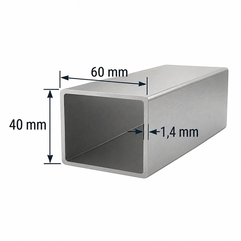 Tubo 60x40mm de aluminio Tubo 60x40mm de aluminio