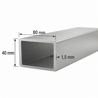 Tubo de Aluminio 80x40mm a medida | Alubama