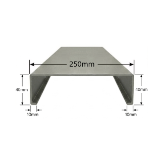 Albardilla de aluminio 250mm - Modelo 1